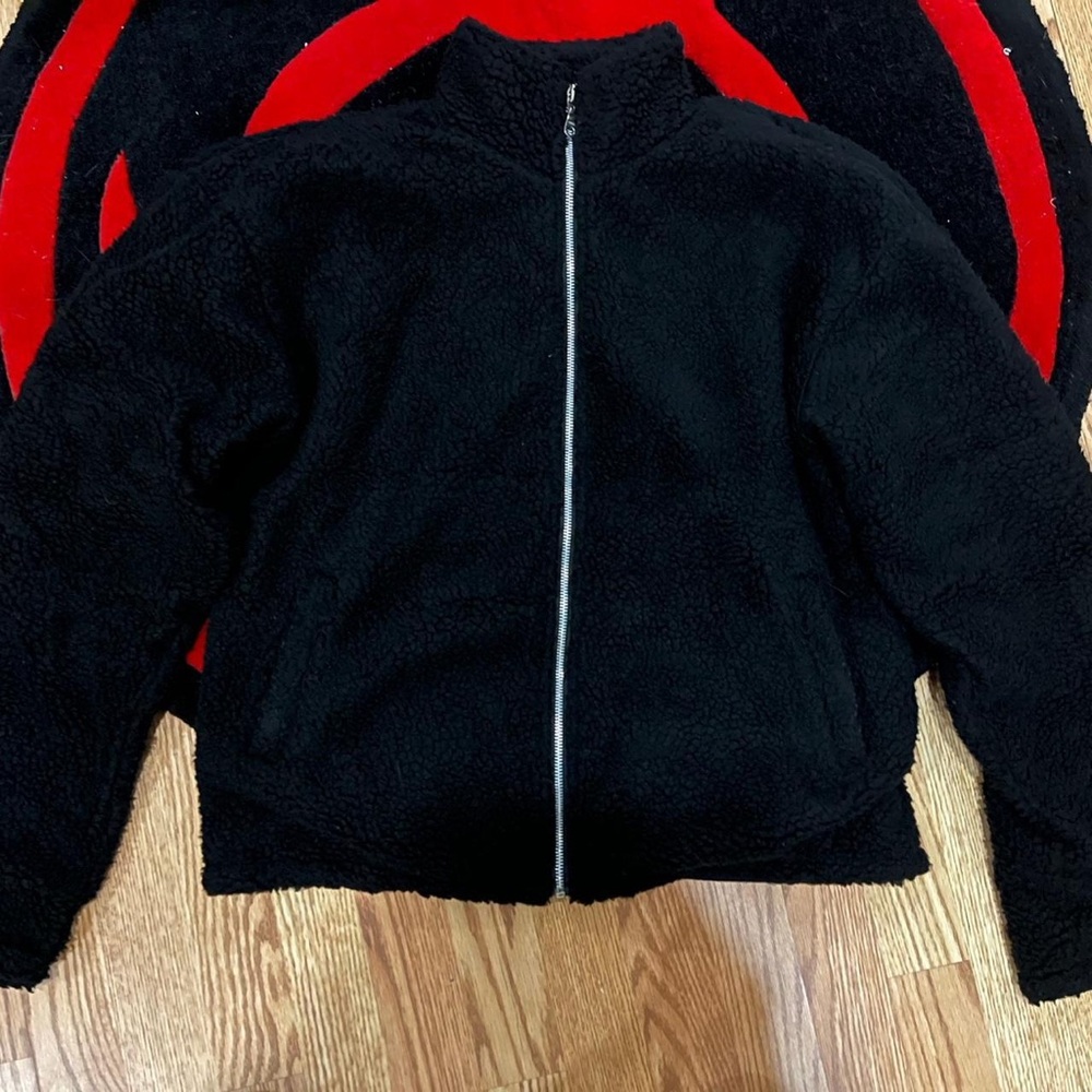 Black Fleece Zip-Up Jacket